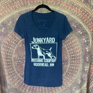 Junkyard Brewing Womens Fitted Tee Navy Medium